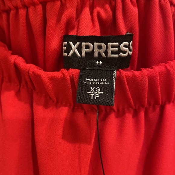 SOLD: Express Red Off the Shoulder Flowy Dress - Picture 3 of 5